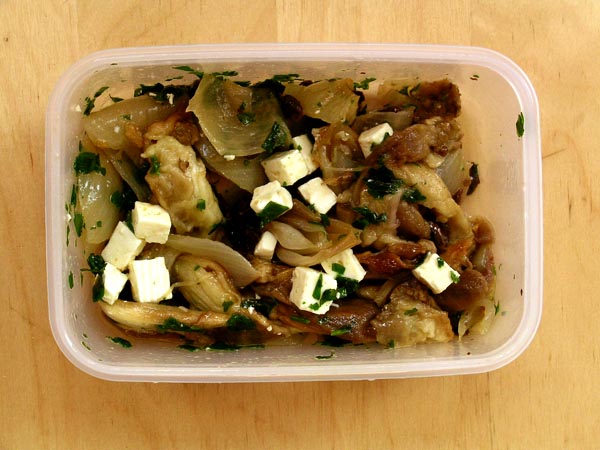 Lunchbox - Berenjena y cebolla asada con feta