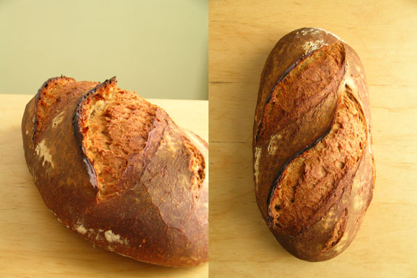 Pan de centeno blanco y trigo